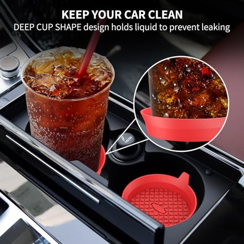 ME.FAN Car Cup Holder Coasters Silicone Cups Mats, Automotive Universal - Image 3
