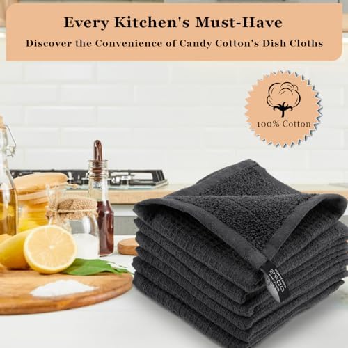 DishCloths Kitchen|Waffle Terry Check Weave Hand Towels|Cotton 12x12" Reusable - Image 2