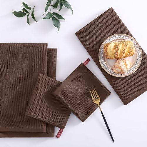 Homaxy 100% Cotton Waffle Weave Kitchen Towels, 4 Pack - Image 2