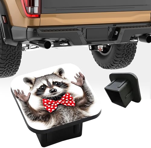 Hitch Receiver Cover 2" Raccoon Wears a Polka Dot Bow Tie Trailer Hitch Cover - Image 5