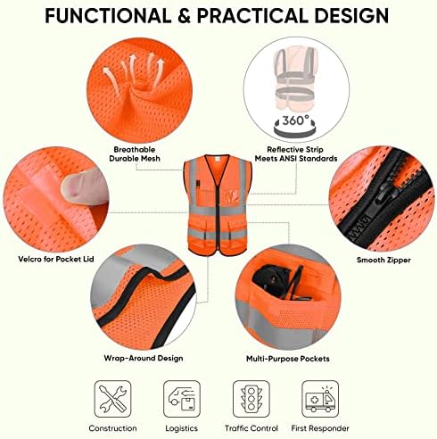 TICONN High Visibility Reflective Safety Vest - Image 2