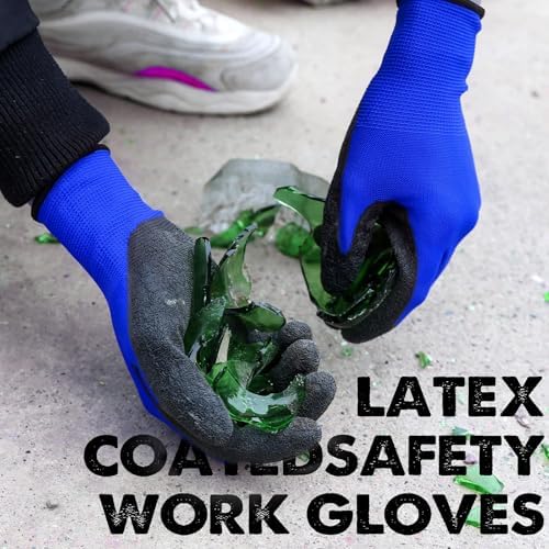 Evridwear Crinkle Latex Rubber Hand Coated Safety Work Gloves - Image 4