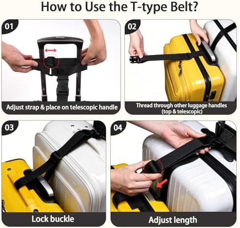4 Pack Luggage Straps for Suitcases, Anti-Burst and Adjustable - Image 7