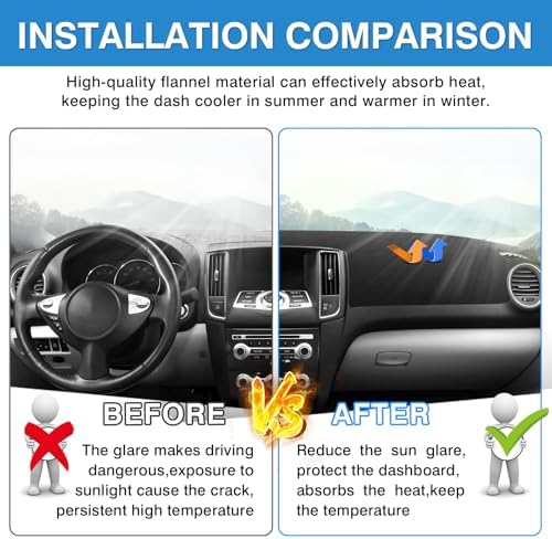Autorder Dashboard Cover Mat for Nissan Maxima 2009-2015 Accessories Dash Cover - Image 3