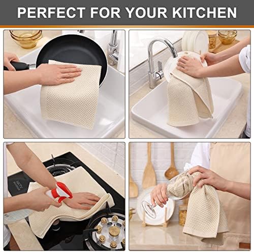 Kitinjoy 100% Cotton Waffle 4-Pack Kitchen Towels - Image 4