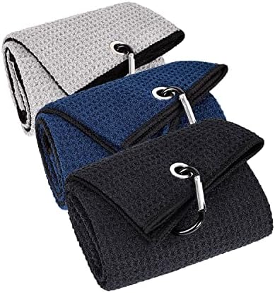 LUSTEMBER 3 Pack Large Golf Towels, Dirt and Sweat by LUSTEMBER