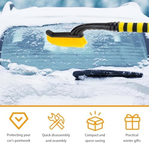 27” Snow Brush & Detachable Ice Scraper 2-in-1, Scratch-Free Split Bristles - Image 6
