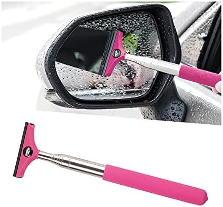 8sanlione 38.6 Inch Telescopic Mirror Squeegee, Car Logo on Pink by 8sanlione
