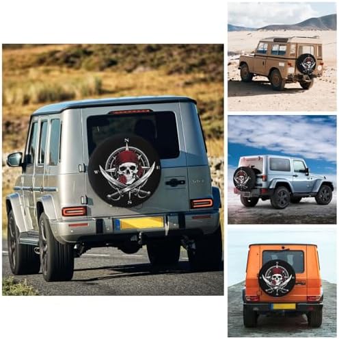 Pirate Skull Compass Spare Tire Cover Waterproof Wheel Cover 15 Inch Universal - Image 4