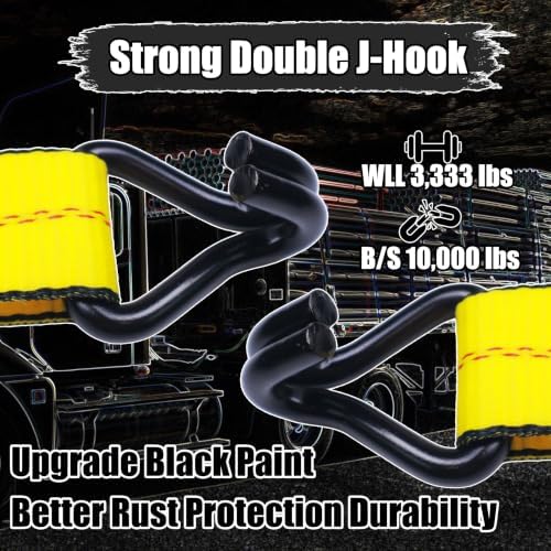 2 Pack Ratchet Straps Heavy Duty, 000 Lbs Break Strength, Cargo Straps - Image 4