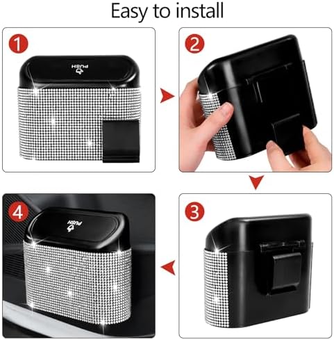 NBTEPEM Bling Car Trash Can - Image 5