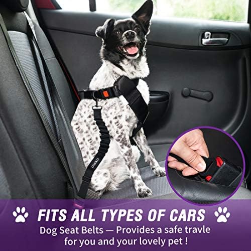 COOYOO Dog Seat Belt, 3 Piece Set Retractable Dog Car Harness Adjustable - Image 2