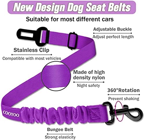 COOYOO Dog Seat Belt, Retractable Dog Car Harness Seat Belt - Image 3