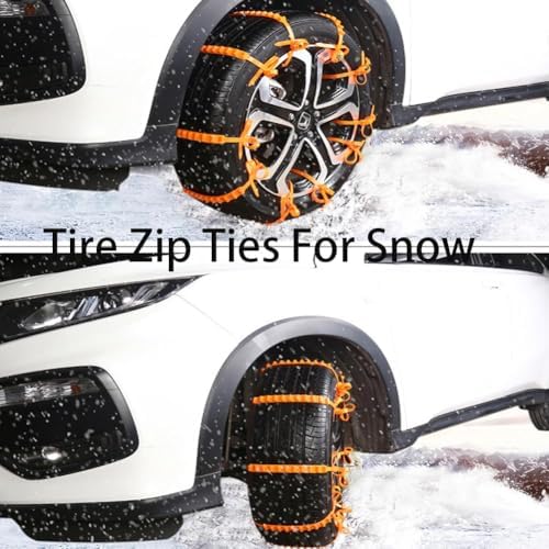 20PC Reusable Anti Skid Snow Tire Chains, Tire Zip Ties - Image 4