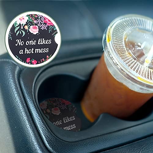 Boao 4 Pcs Floral Car Cupholder Coasters - Image 7