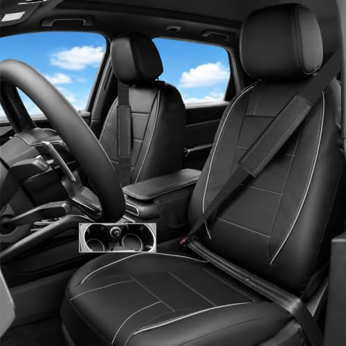 NBTEPEM 10 PCS Leather Car Seat Covers Front Seats Set, 14.5”-15'' Sporty - Image 2