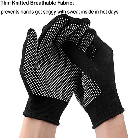 COOHORN 12Pairs Work Gloves Anti-slip Knitted Stretchy Cloth Glove Thin Moist - Image 5