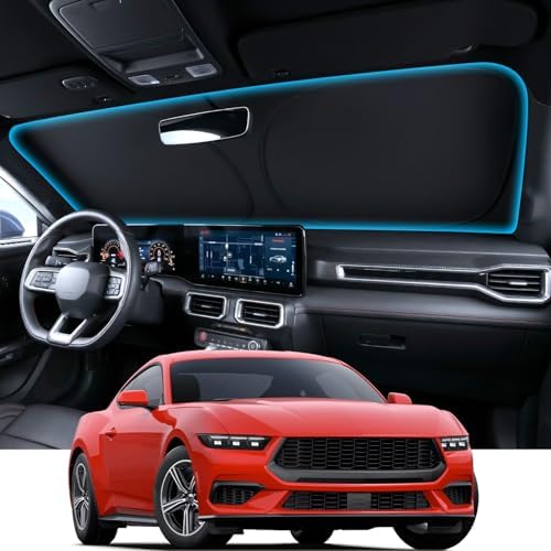 Wigoo for Ford Mustang Windshield Sunshade, Custom Fit, Keeps Interior Cool by wigoo