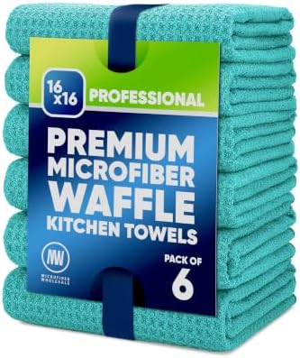 Kitchen Towels - Microfiber Waffle Weave Towels | Absorbent, No Lint, Commercial by MicrofiberWholesale