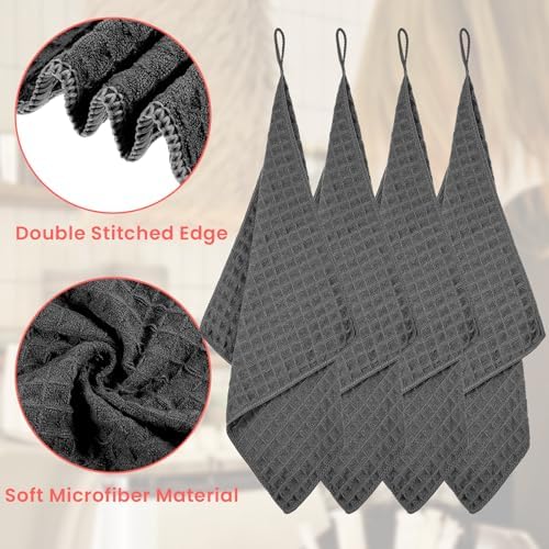 4Pack Waffle Weave Microfiber Towel, 11.8"Microfiber Espresso Towels - Image 4
