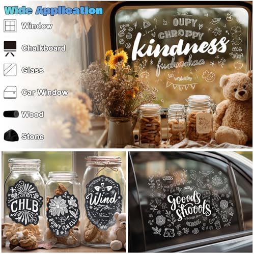 FansArriche White Chalk Markers, 4 Pack 15mm Jumbo Car Window Markers - Image 6