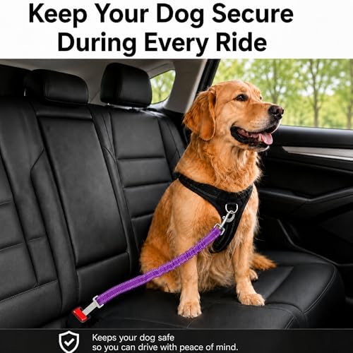 Dog Seat Belt 2Pcs, Retractable Pet Car Harness, Adjustable Dog Seat Belts - Image 2