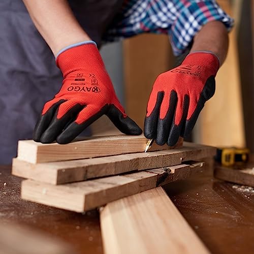 KAYGO Safety Work Gloves for Men Women, PU Coated Palm & Fingers - Image 4