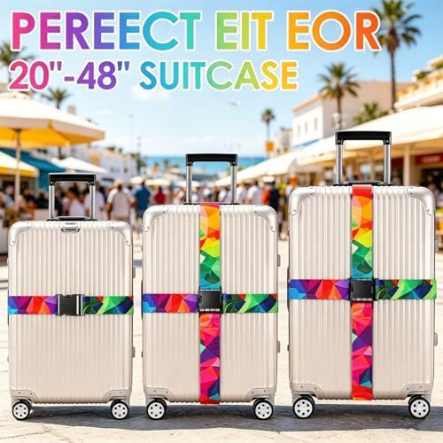 4 Pack Luggage Straps for Suitcases Adjustable Luggage Belt Suitcase Strap - Image 3