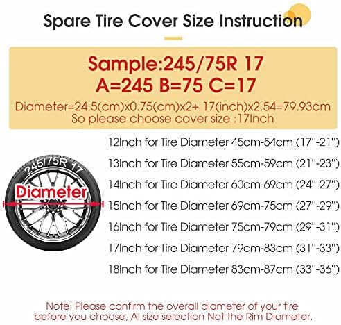 Delerain Spare Tire Cover with Backup Camera Hole Colorful Autumn Flowers Wheel - Image 4