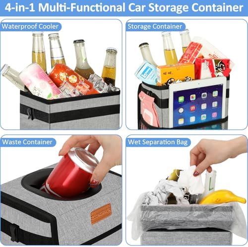 ELONGRIVER Leak Proof Car Trash Can - Image 7