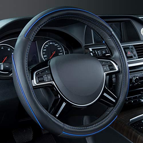 Car Pass Colour Piping Leather Universal Fit Steering Wheel Cover, Perfectly fit by CARPASS