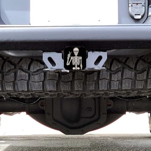 Human Skeleton Car Rear Hitch Covers Cute Rock and Roll Skeleton Skull Square - Image 6