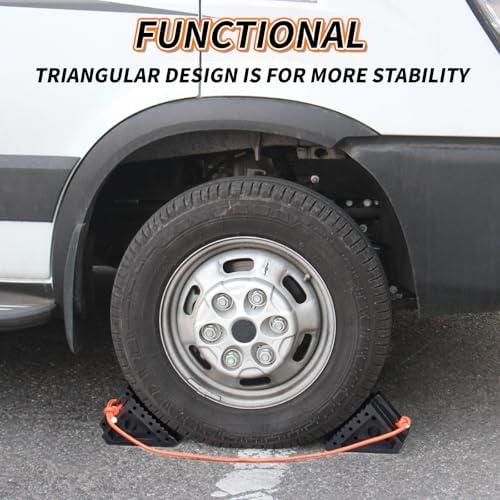 OULEME 4PK Heavy-Duty Rubber Wheel Chocks - Image 4