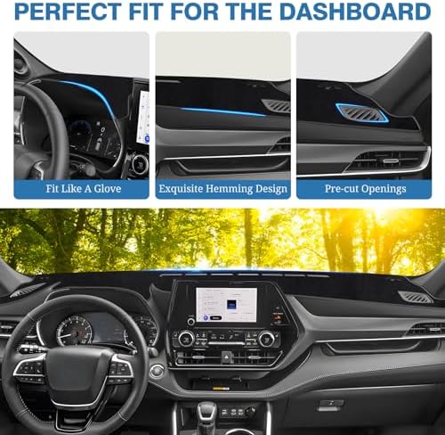 FIILINES Dash Cover for 2020-2025 2026 Toyota Highlander Accessories, Dashboard - Image 4
