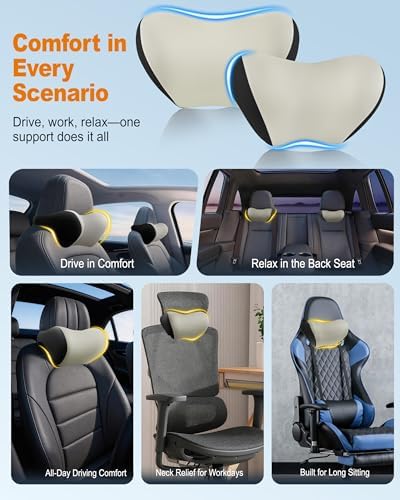 Allaboutsla 2-Pack Car Neck Pillow, Car Headrest Pillow - Image 7