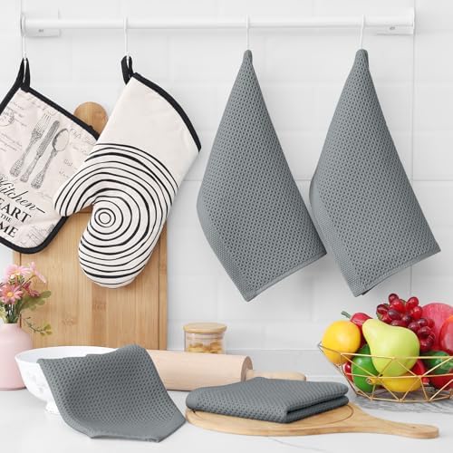 Homaxy 100% Cotton Waffle Weave Kitchen Dish Cloths 8-Pack - Image 6