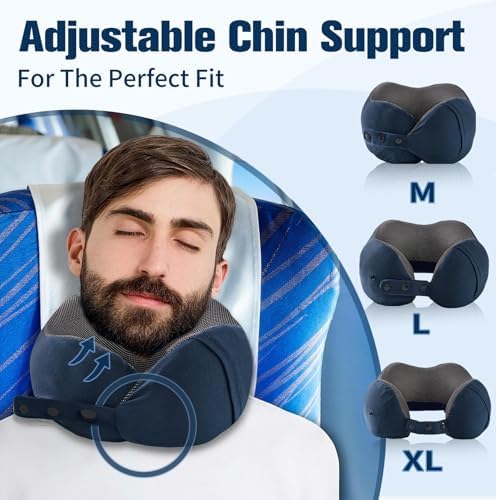 Cirorld Neck Pillow for Traveling, Travel Pillows for Airplanes Navy Blue - Image 3
