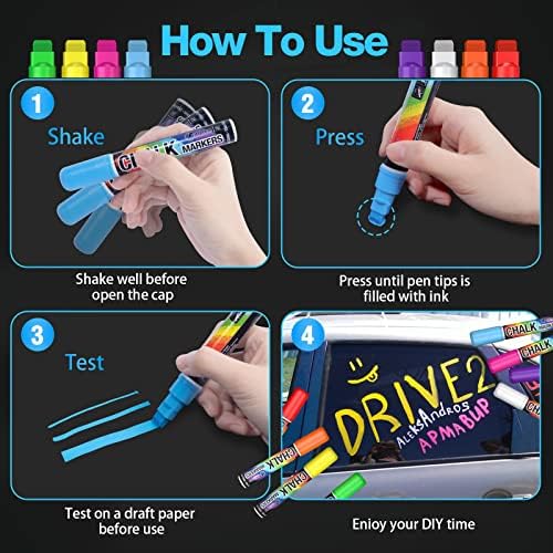 KERIFI Window Markers for Cars Washable, 10mm Jumbo Liquid Chalk Pens for Art - Image 5
