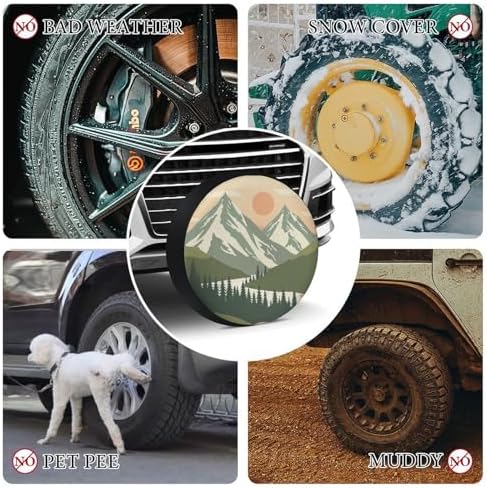 Spare Tire Cover 16 Inch Mountain Adventure Protectors Weatherproof Dust-Proof - Image 7