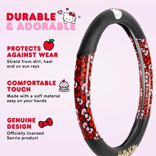 Hello Kitty Steering Wheel Cover, Official Sanrio Car Steering Wheel Cover - Image 2
