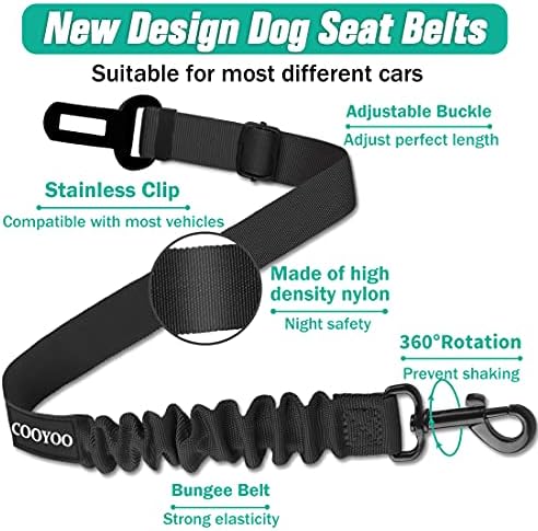 COOYOO Dog Seat Belt, Retractable Dog Car Harness Seat Belt - Image 3