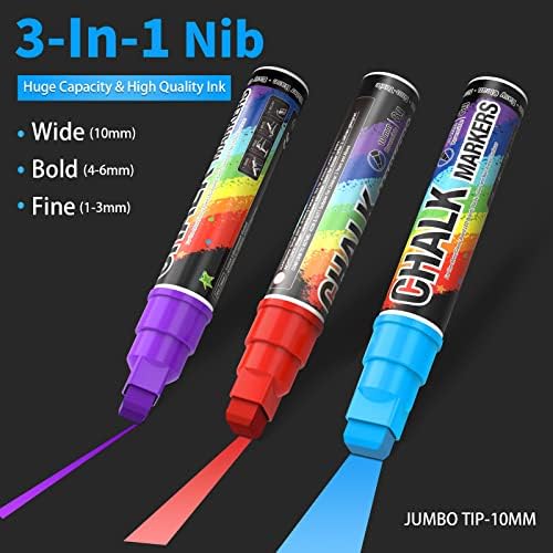 KERIFI Window Markers for Cars Washable, 10mm Jumbo Liquid Chalk Pens for Art - Image 2