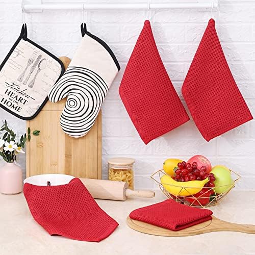 Homaxy 100% Cotton Waffle Weave Kitchen Dish Cloths 6-Pack - Image 6