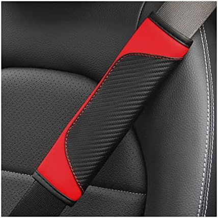 AUCELI 2PCS Carbon Fiber Car Seat Belt Cover, Breathable Leather by AUCELI