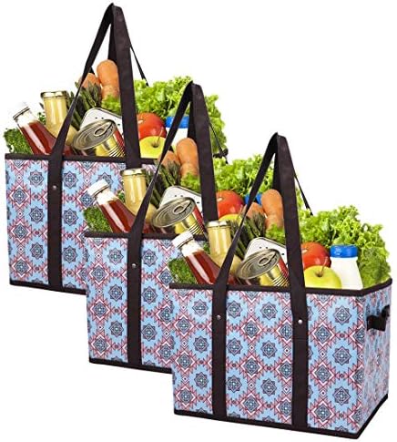 Foraineam Reusable Grocery Bags Set Durable Heavy Duty Tote Bag Collapsible by Foraineam