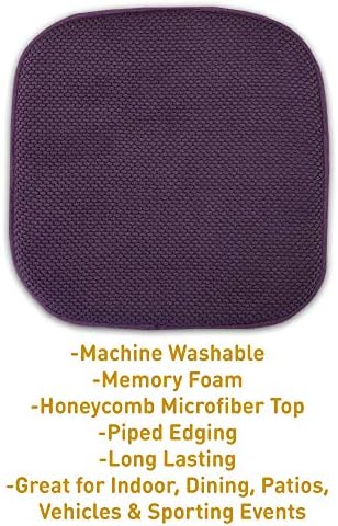 Sweet Home Collection Cushion Memory Foam Chair Pads Honeycomb Nonslip Back - Image 3