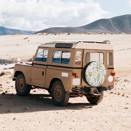 Vanilla Wildflowers Spare Tire Cover 17 inch Wheel Colorful Plants Protectors - Image 5