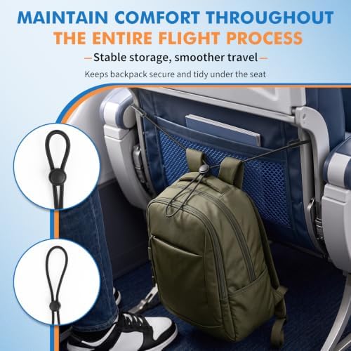 Seat Bag Strap for Airplane Travel, Small Bungee Cords - Image 3