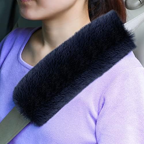 Boao 4 Pack Sheepskin Seat Belt Cover Shoulder Pad by Boao