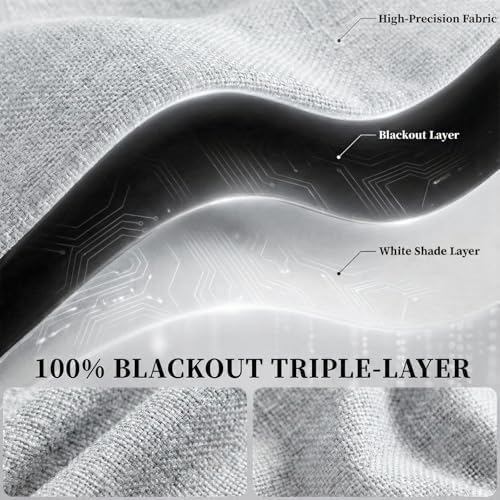 100% Blackout Curtains for Bedroom Stick On Curtains Window Shades Pull Down - Image 4